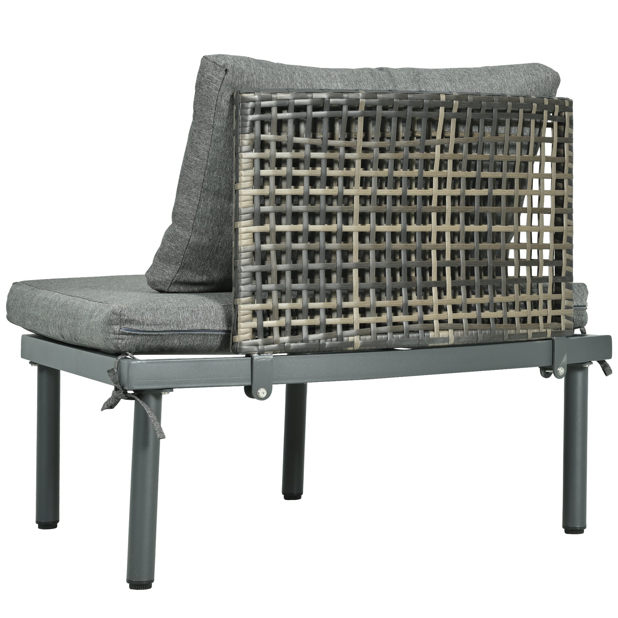 8-Piece Outdoor Sectional Sofa Set Aluminum / Beige with Rattan Style