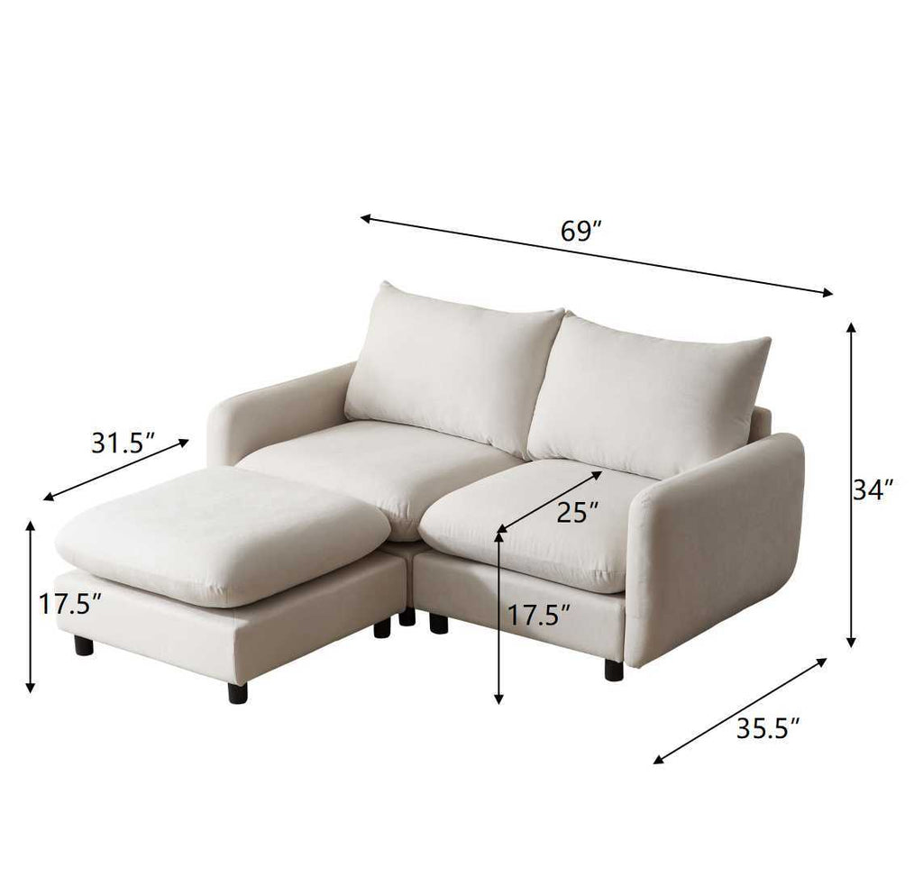 Modular Upholstered Convertible Sofa