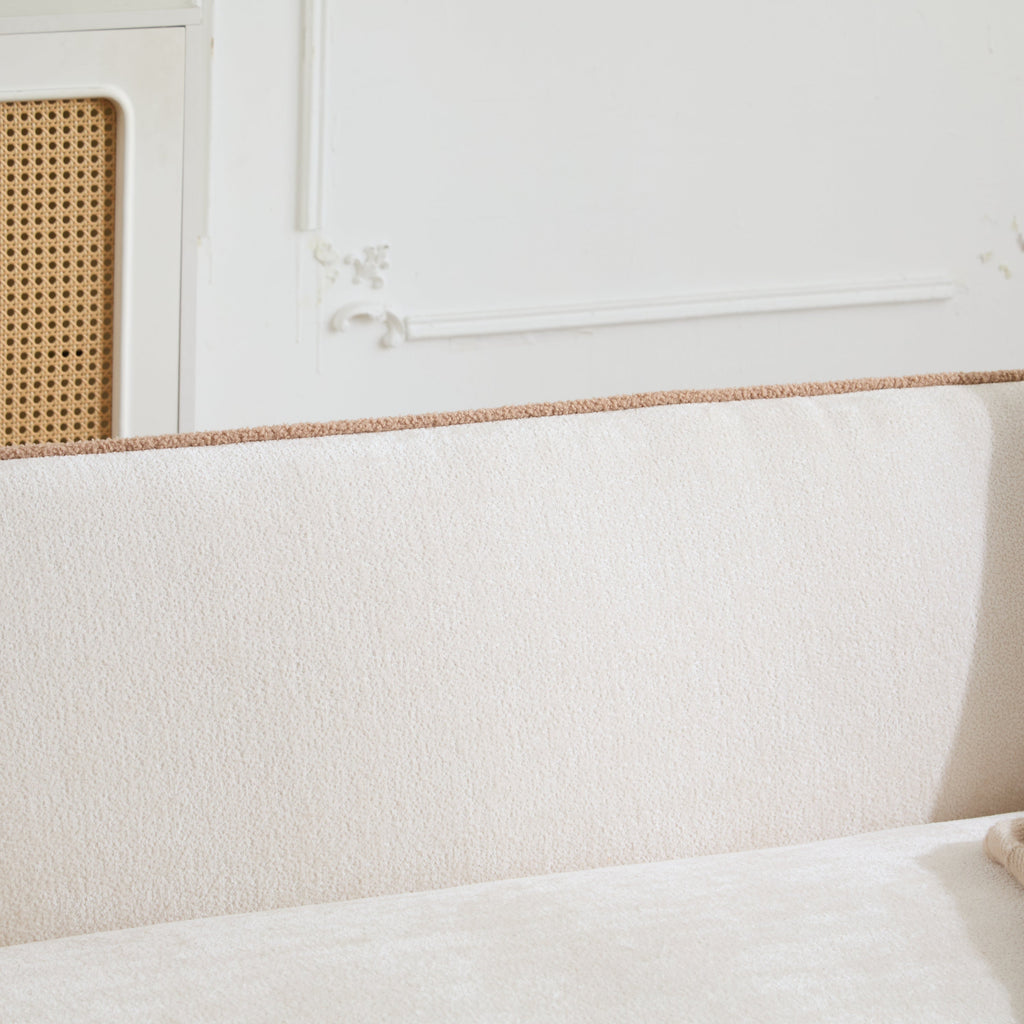 82" Curved Boucle Sofa