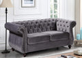Gray Velvet Loveseat