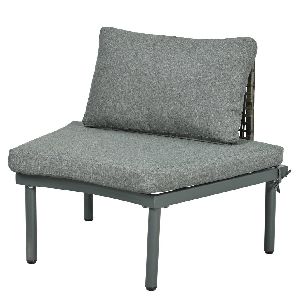 8-Piece Outdoor Sectional Sofa Set Aluminum / Beige with Rattan Style