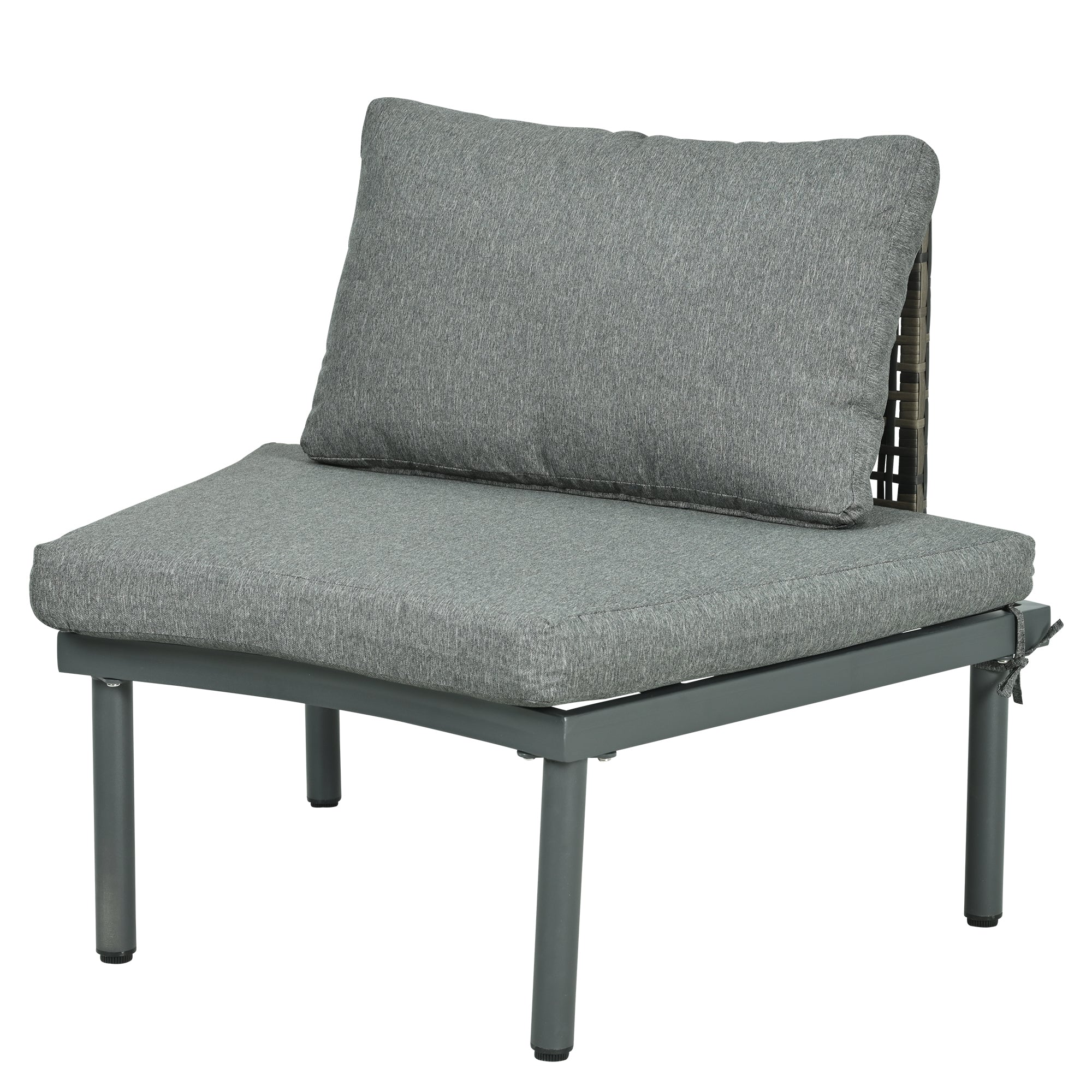 8-Piece Outdoor Sectional Sofa Set Aluminum / Beige with Rattan Style
