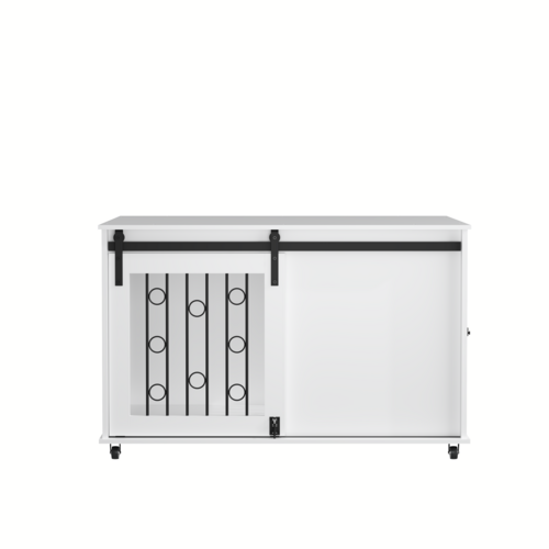 Modern Wooden Dog Crate with Sliding Barn Door