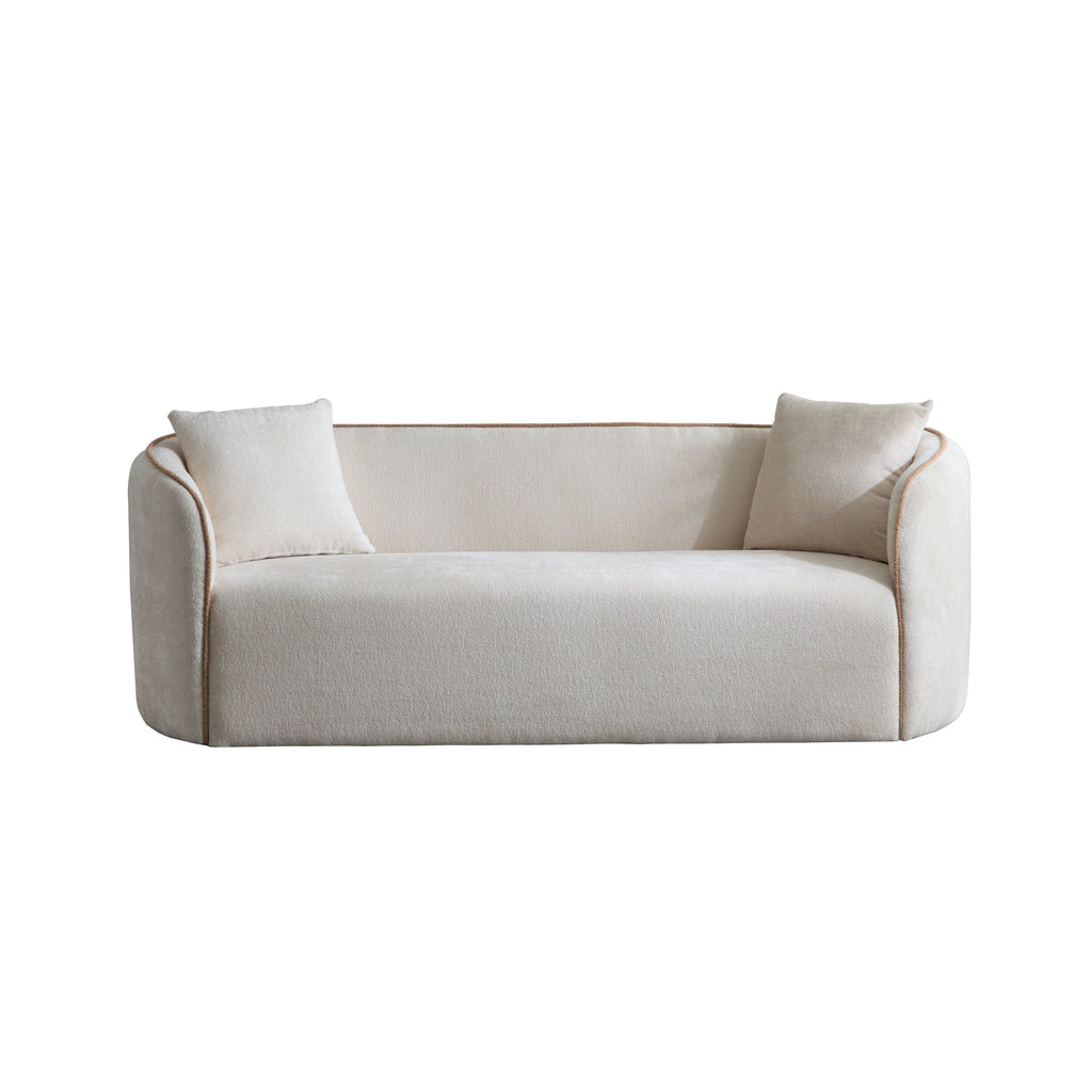 82" Curved Boucle Sofa