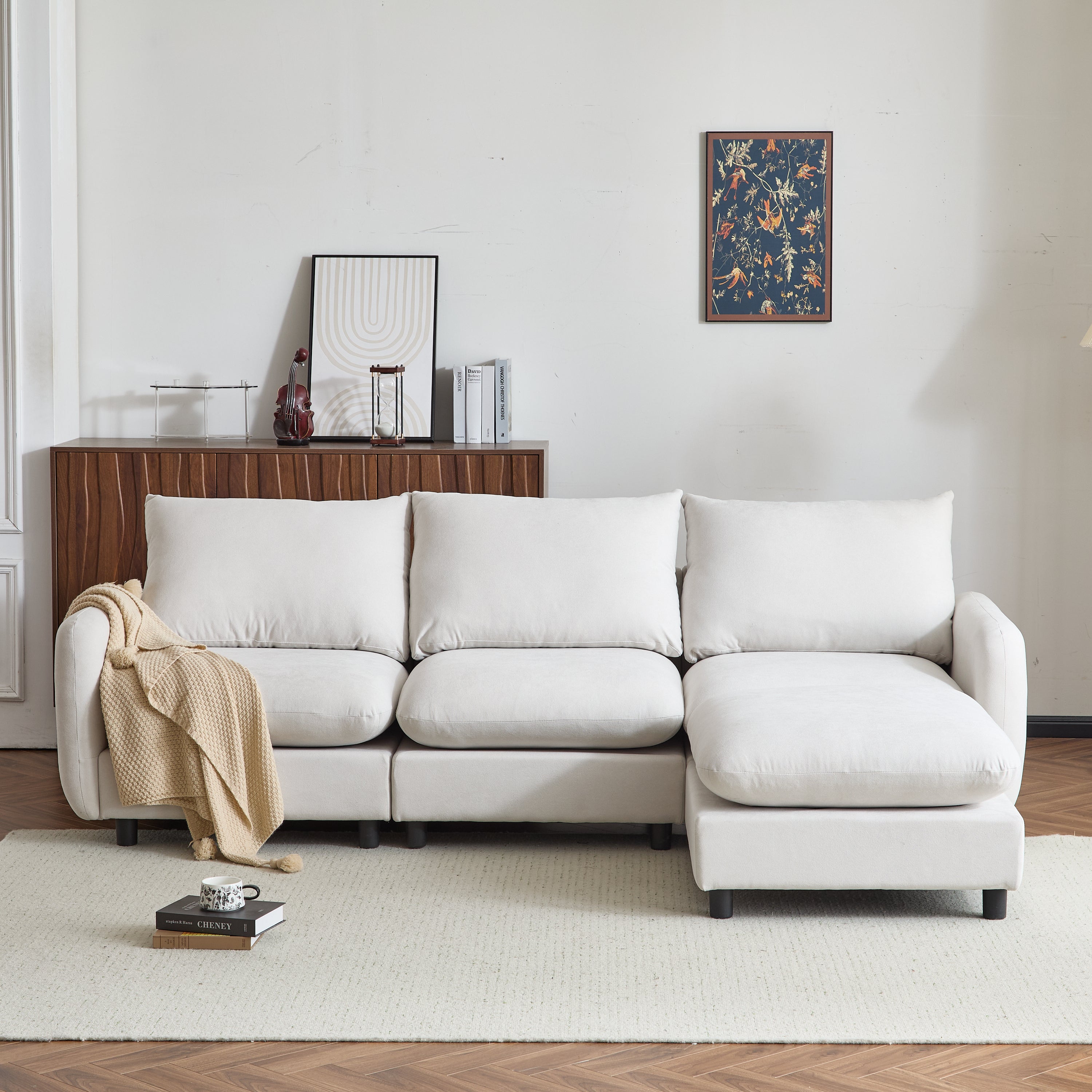 Modular Upholstered Convertible Sofa