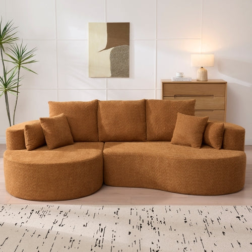 106" Curved Boucle Cloud Sofa