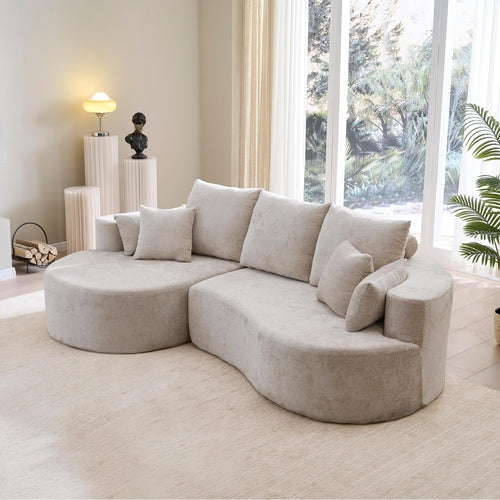106" Curved Boucle Cloud Sofa