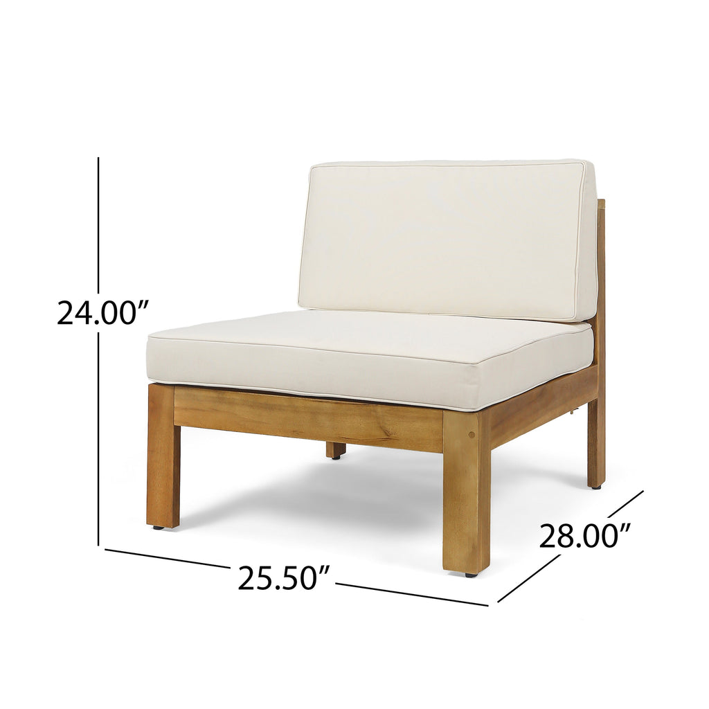 Acacia Wood L-Shaped Outdoor Sofa Set