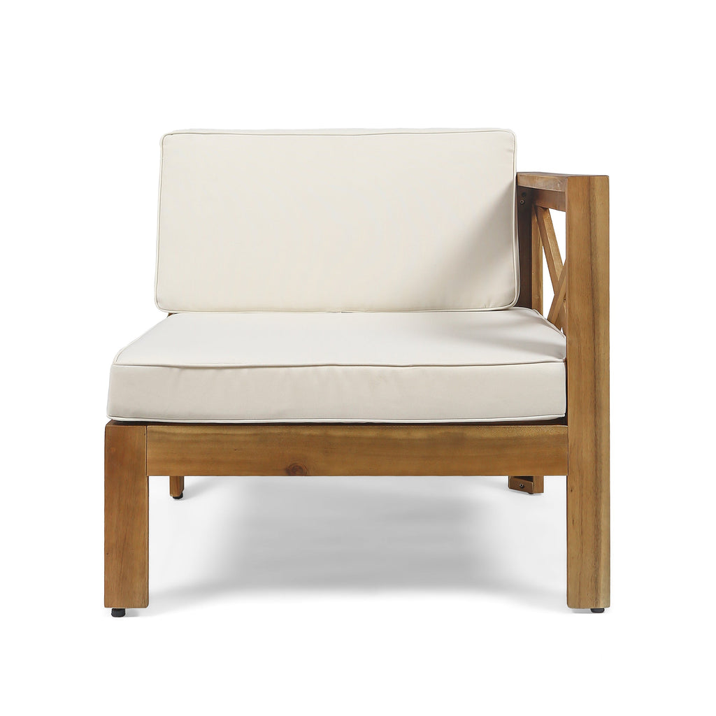 Acacia Wood L-Shaped Outdoor Sofa Set