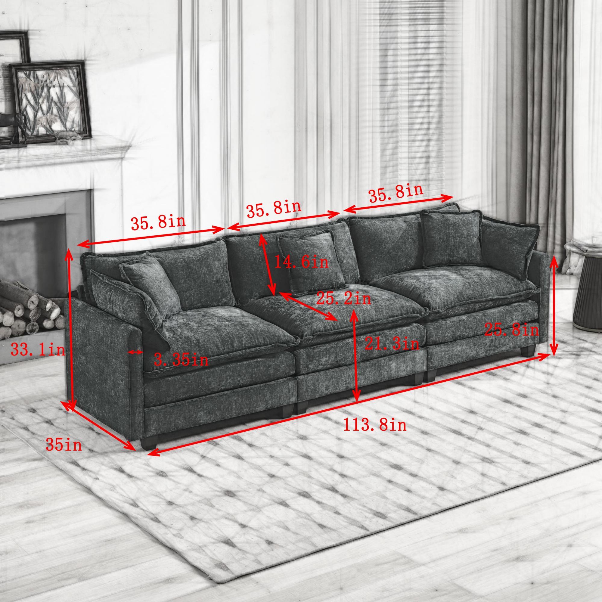 Cloud Chenille Sectional Sofa